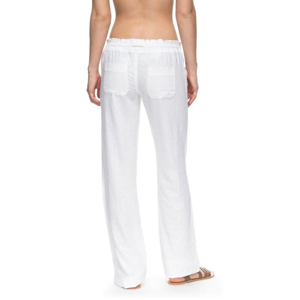 New Roxy White Pants Linen - Picture 2 of 6